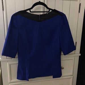 Elie Tahari Royal Blue and Black Top